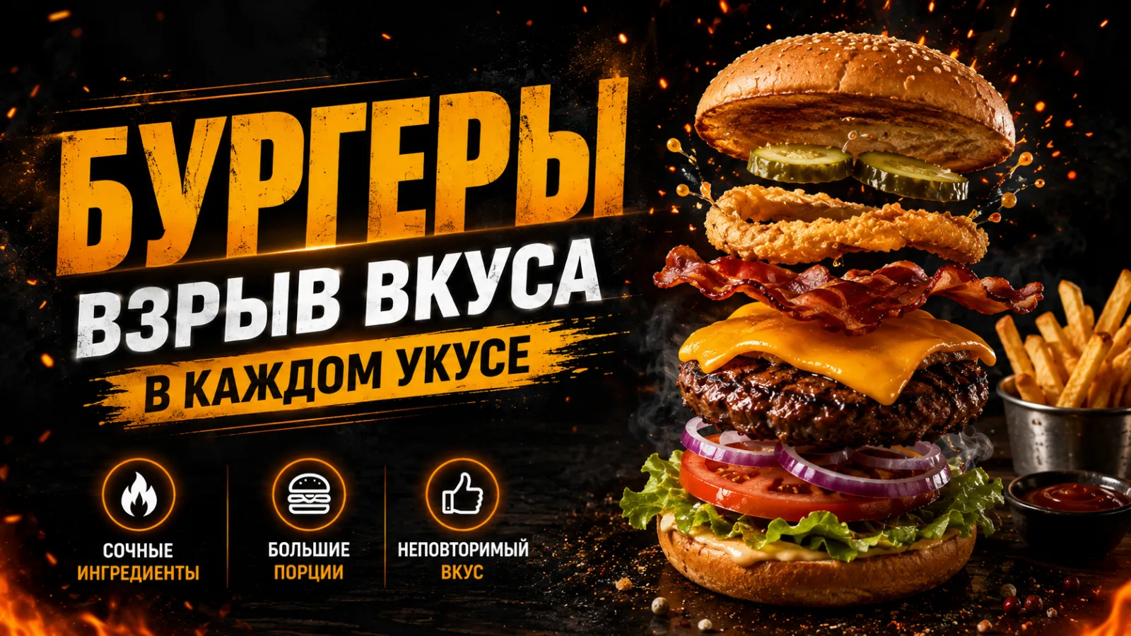 Бургеры — взрыв вкуса в каждом укусе