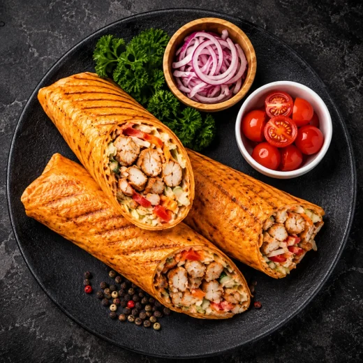 Шаурма с курицей в сырном лаваше